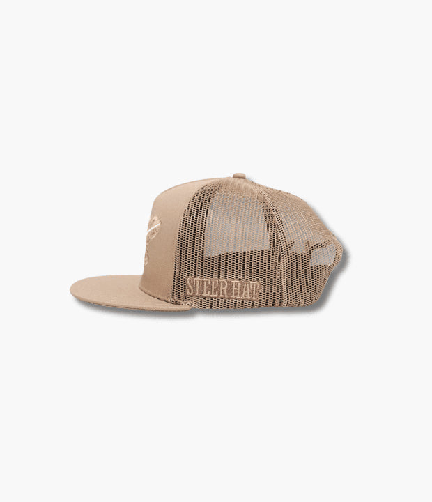 STEERHAT FEATHER TAN FLAT CAP