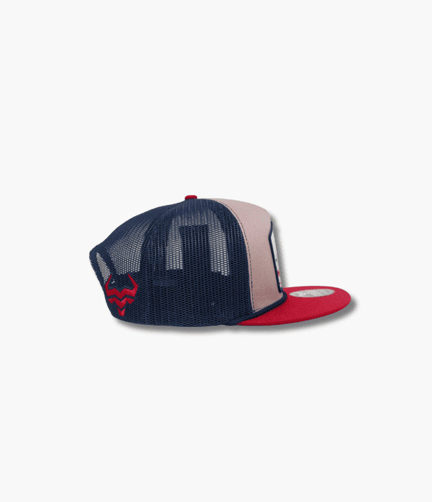 STEERHAT WINDSMILL RED-GREY FLAT CAP