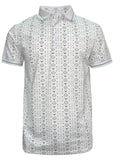 MENS WHITE LONG HORN  28231 WESTERN POLO SHIRT