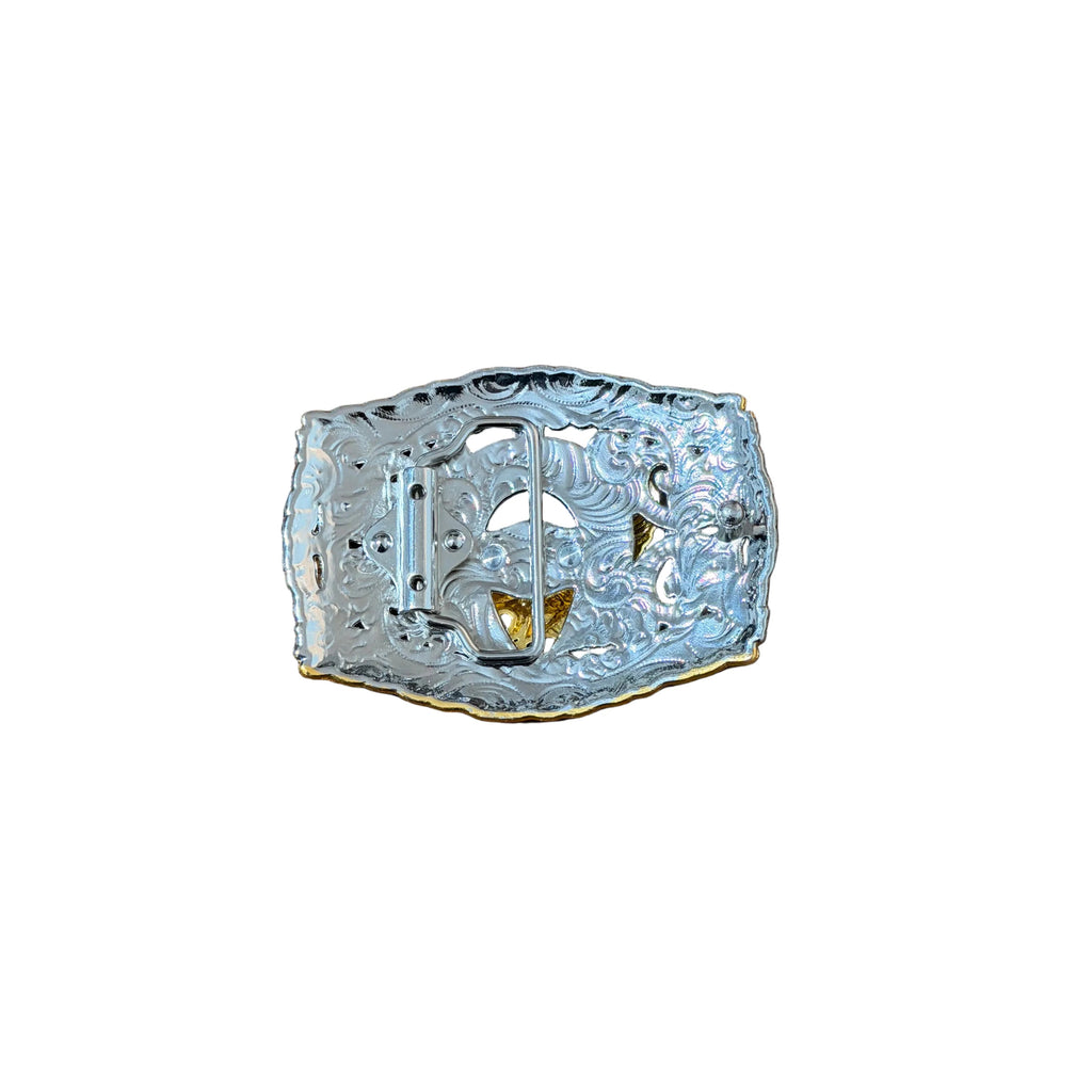 SILVER -GOLD EAGLE LUX WESTERN BUCKLE