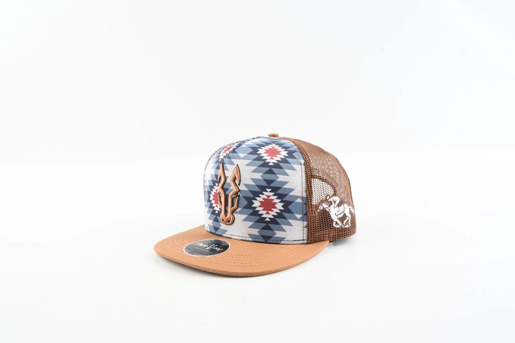 MENS 440 AZTEC HORSE TAN-BLUE CAP