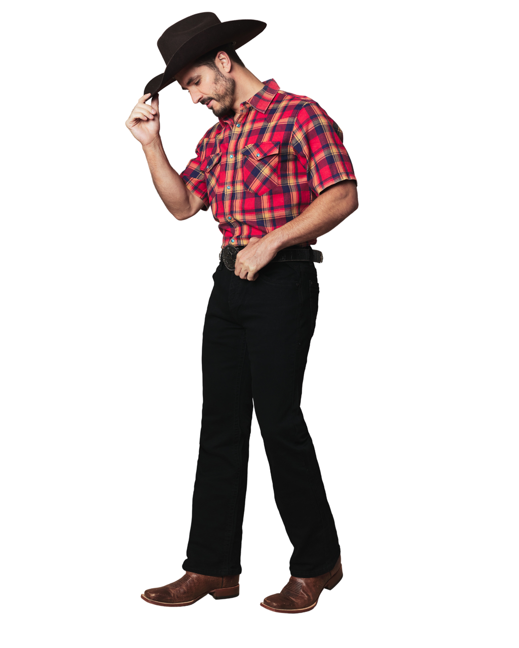 MENS COWBOY BLACK STRAIGHT BOOT CUT JEANS