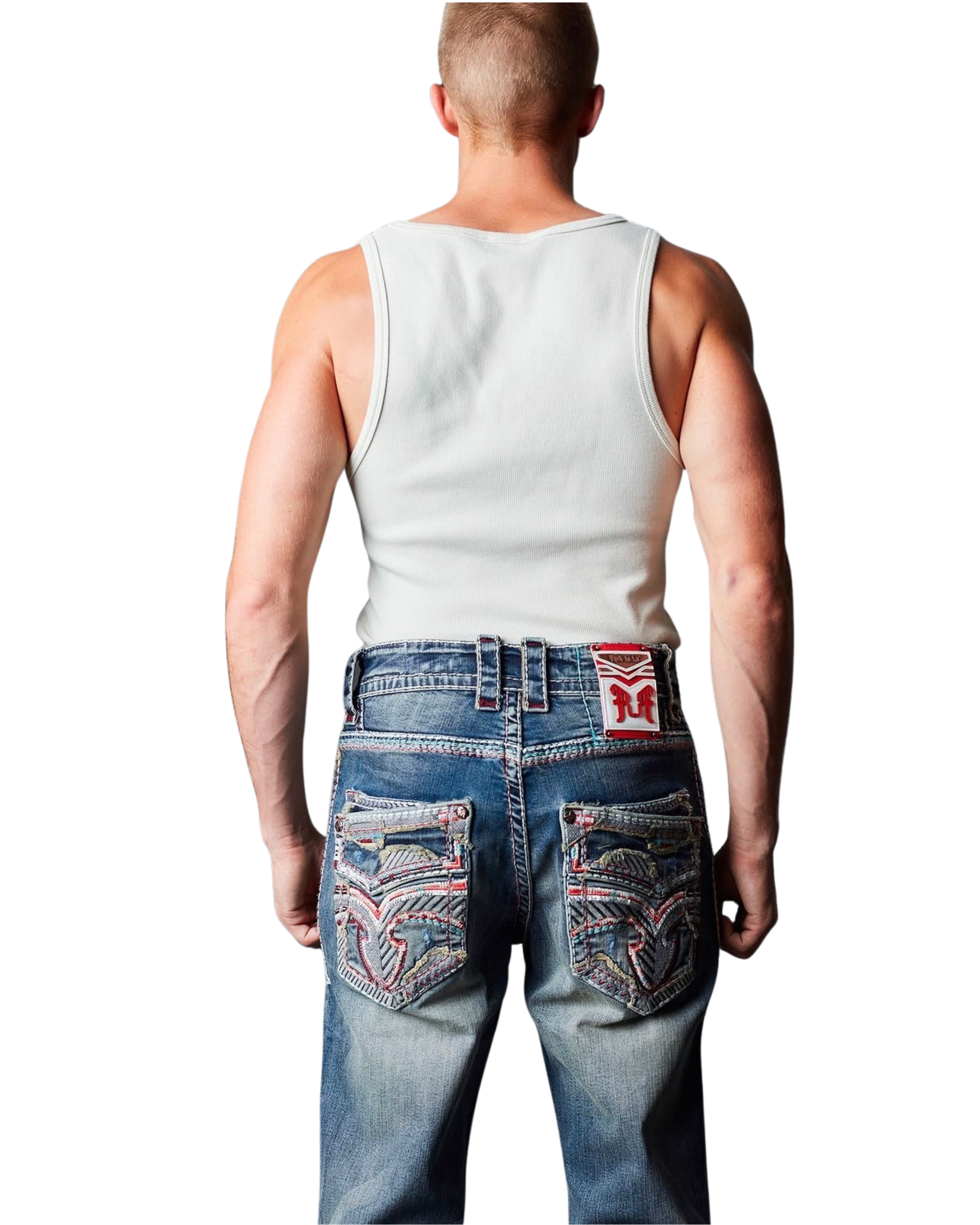 MENS ROCK REBEL SPIRIT CRAFTED BOOT CUT JEANS