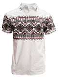 MENS WHITE AZTEC 28246 WESTERN POLO SHIRT