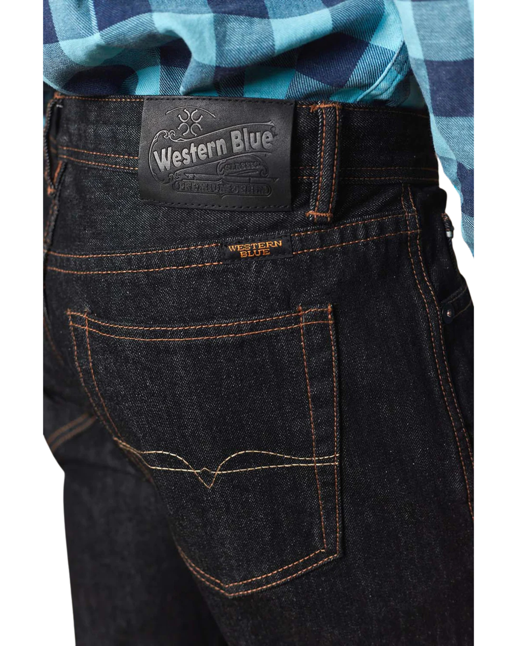 MENS COWBOY RAW DENIM STRAIGHT JEANS BOOT CUT