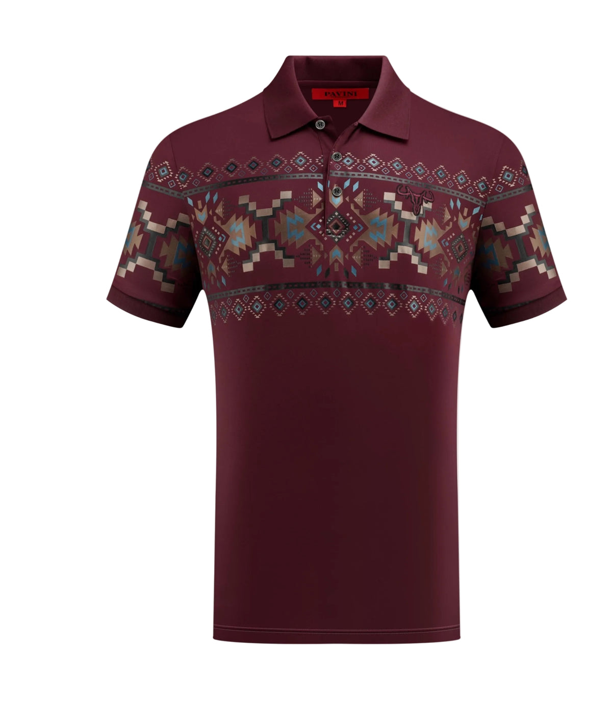 MENS AZTEC BURGANDY PREMIUM POLO 001