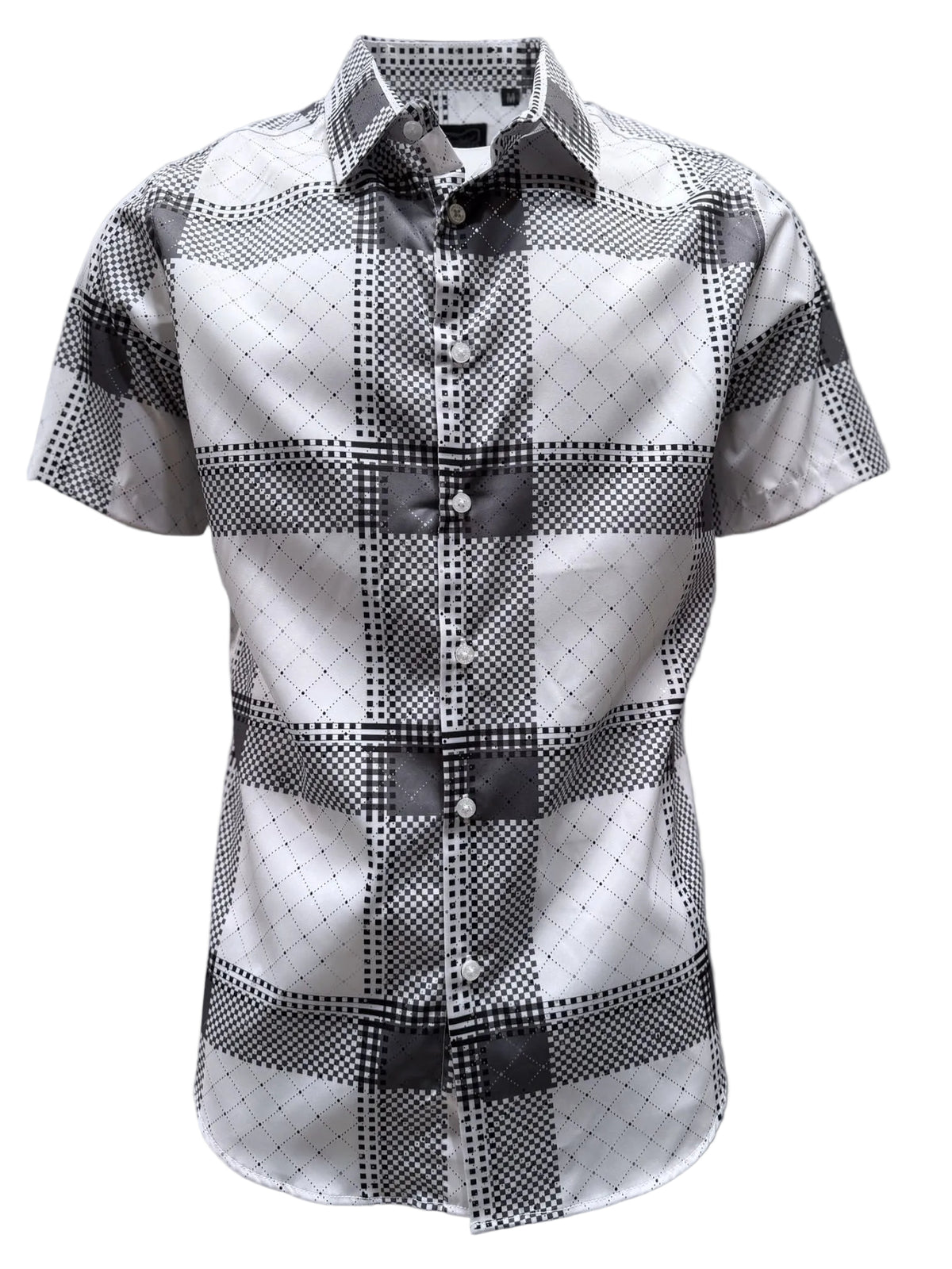 MENS SHORT SLEVE 4058 MICRO WHITE SHIRT