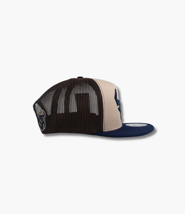 STEER HAT NAVY RANCH BEIGE CAP