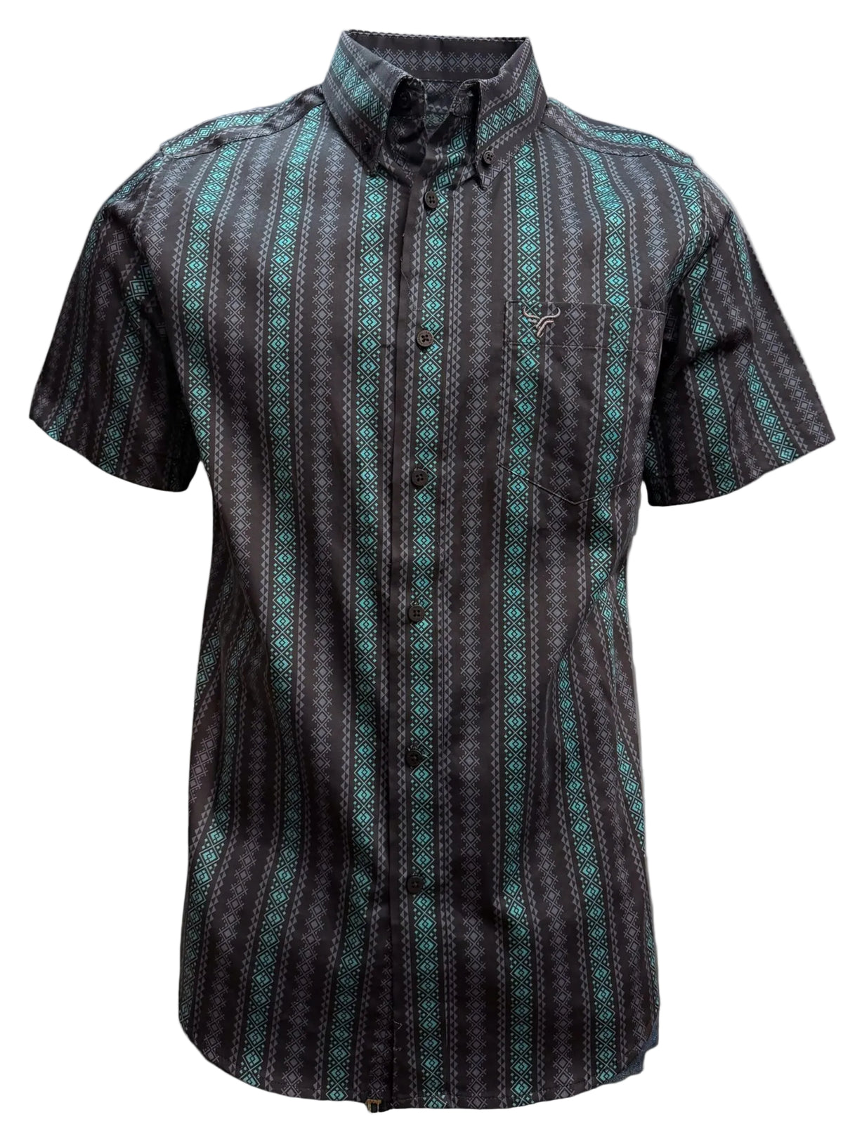 MENS WESTERN SHORT SLEVE COTTON BLACK SHIRT