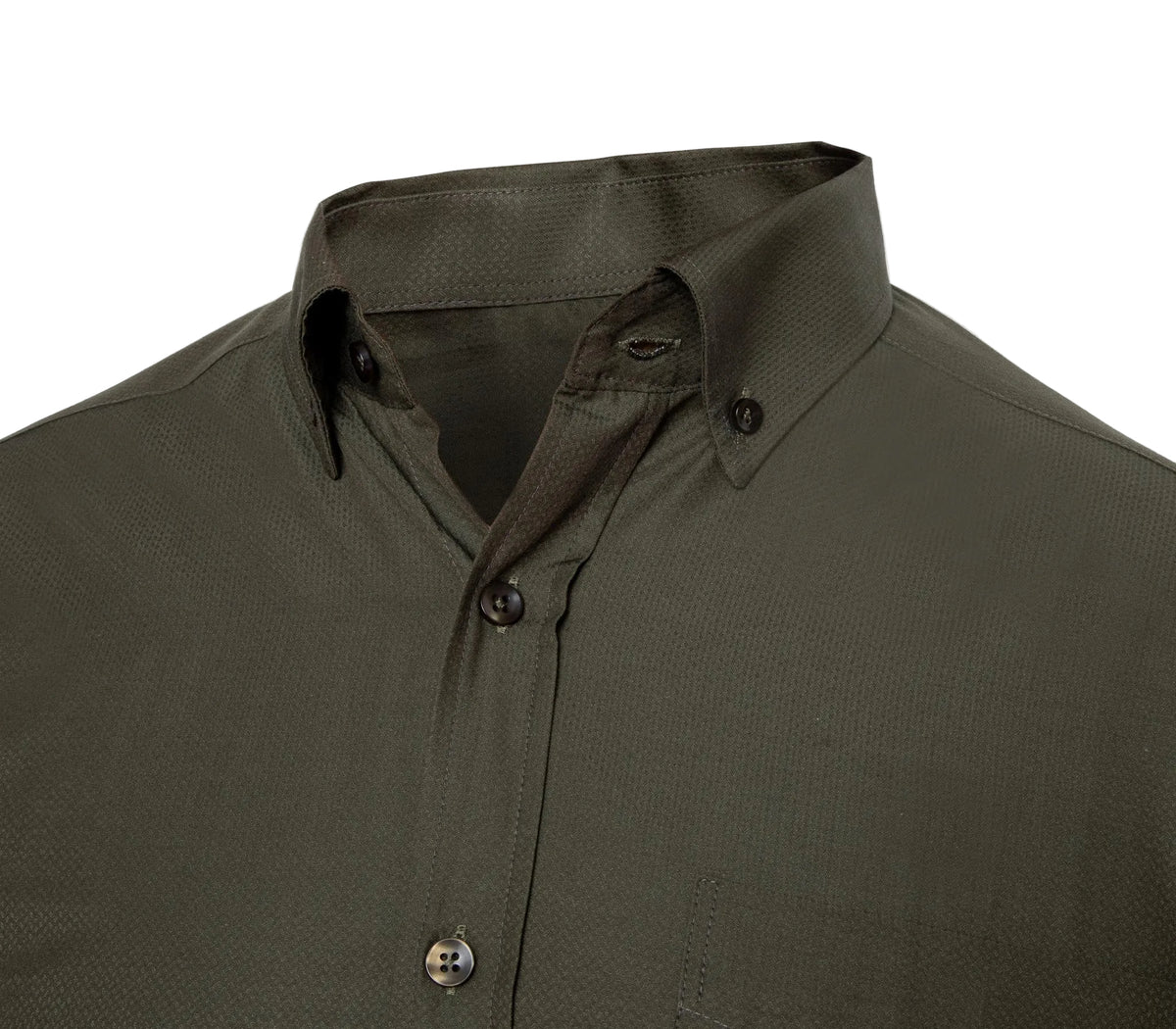 MENS LUXURY OKIVE GREEN LONG SLEEVE SHIRT