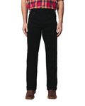 MENS COWBOY BLACK STRAIGHT BOOT CUT JEANS