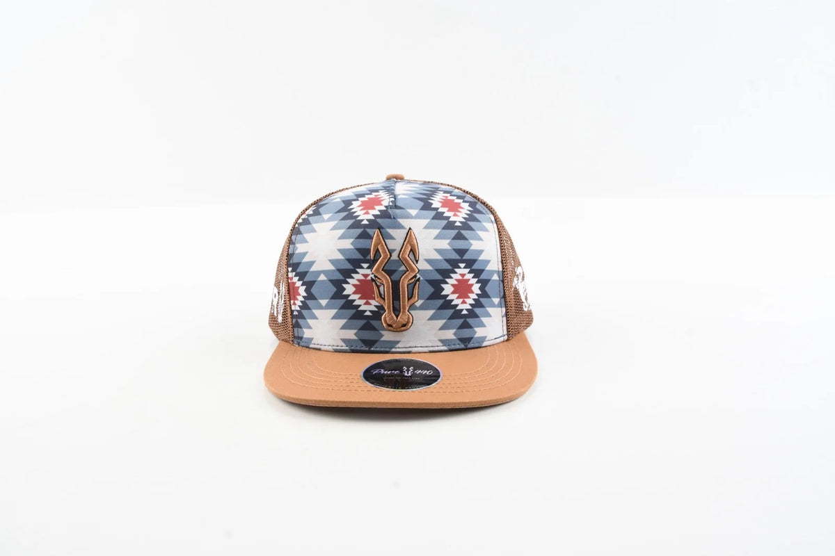 MENS 440 AZTEC HORSE TAN-BLUE CAP