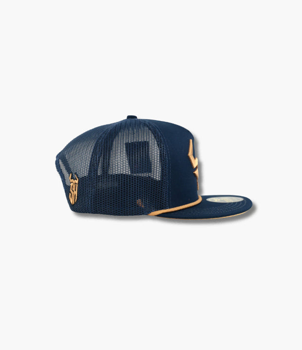 STEERHAT WESTERN NAVY YELLOW CAP