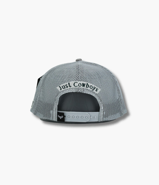 STEER HAT SILVER FEATHER GREEN CAP