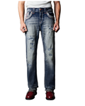 MENS ROCK REBEL SPIRIT CRAFTED BOOT CUT JEANS