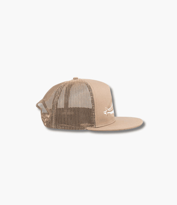 STEERHAT FEATHER TAN FLAT CAP