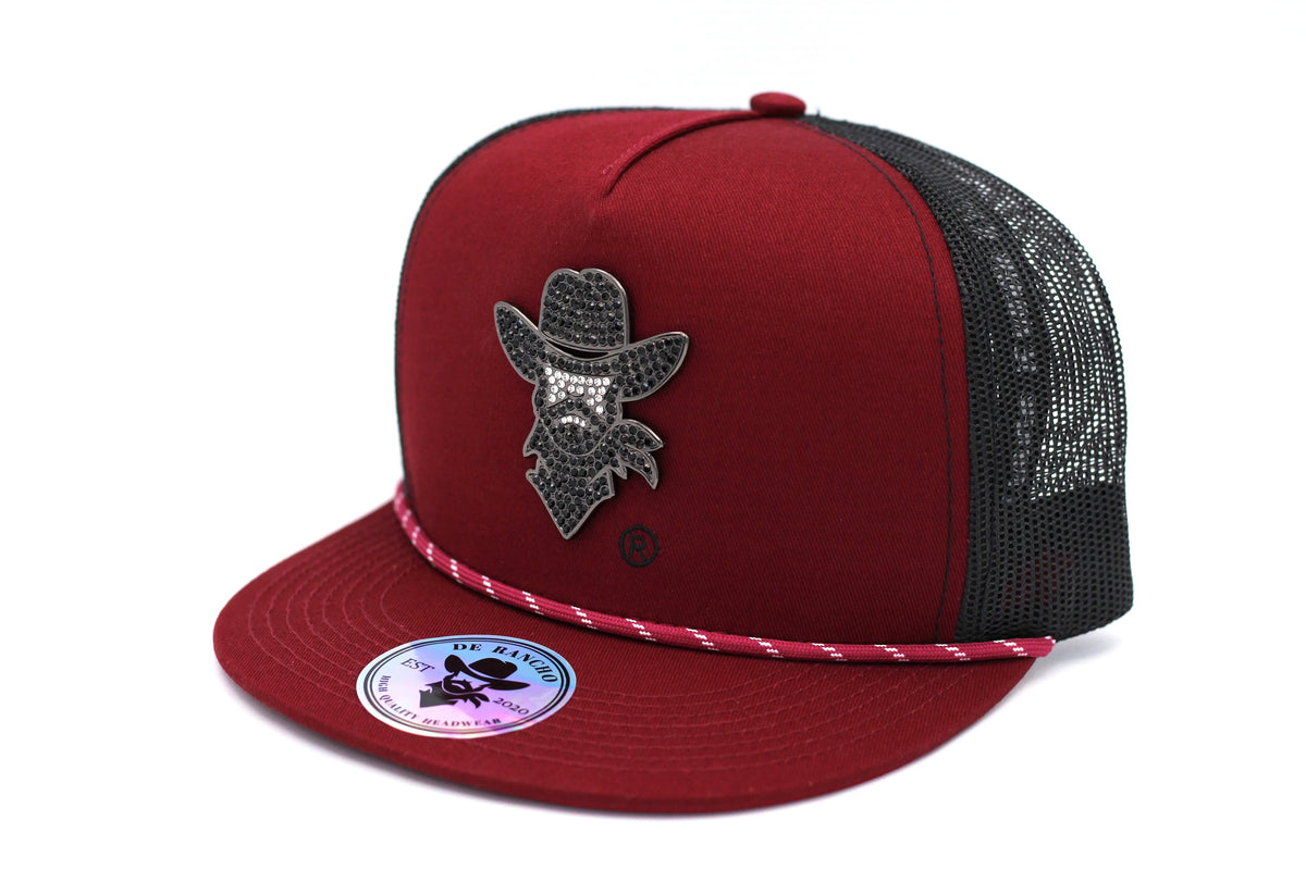DE RANCHO TEAM LOGO PREMIUM BURGANDY CAP