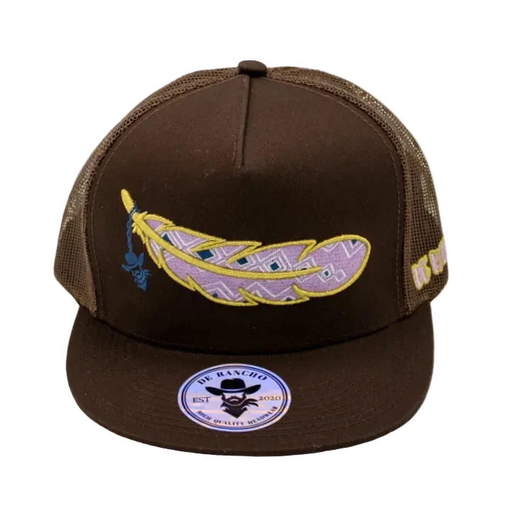 DE RANCHO FEATHER GOLD BROWN CAP