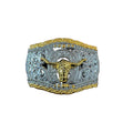 SILVER -GOLD TORO SQUARE WESTERN BUCKLE