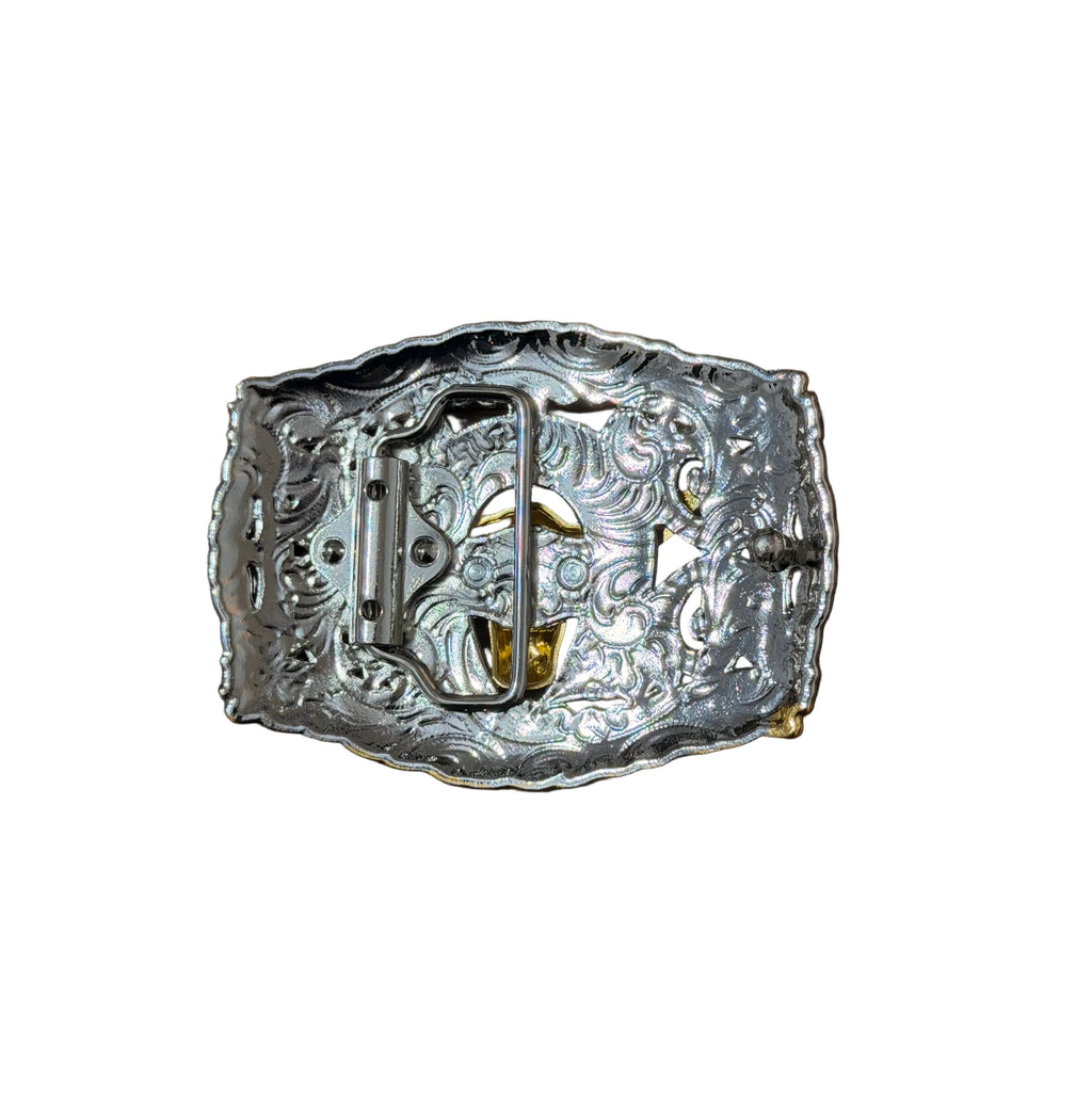 SILVER -GOLD EAGLE WESTERN BUCKLE