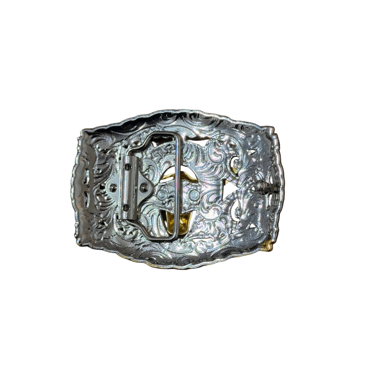 SILVER -GOLD EAGLE WESTERN BUCKLE
