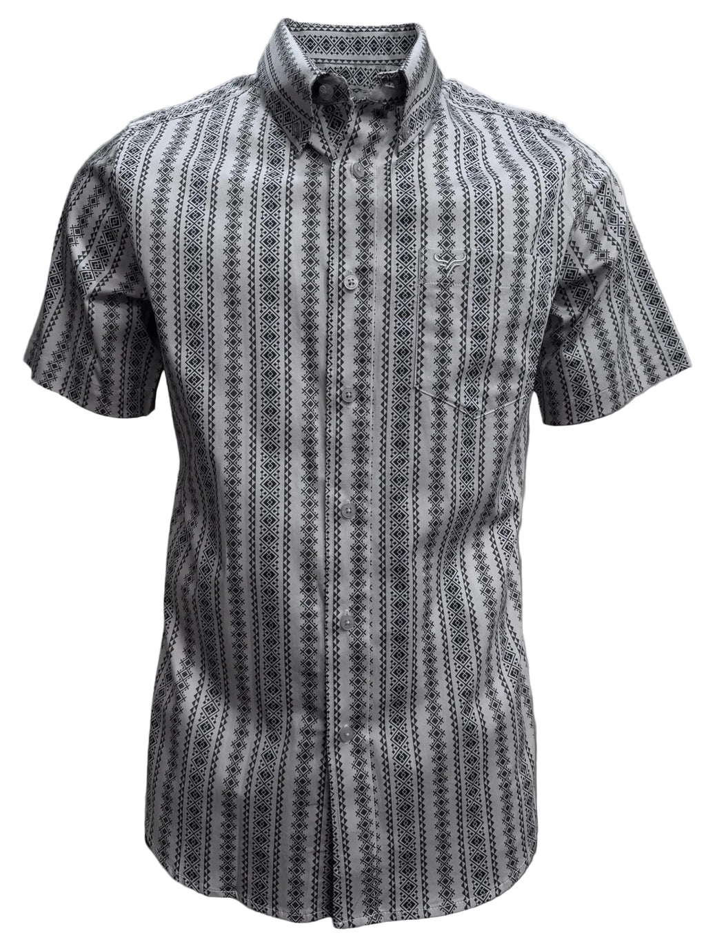 MENS WESTERN SHORT SLEVE COTTON GREY SHIRT