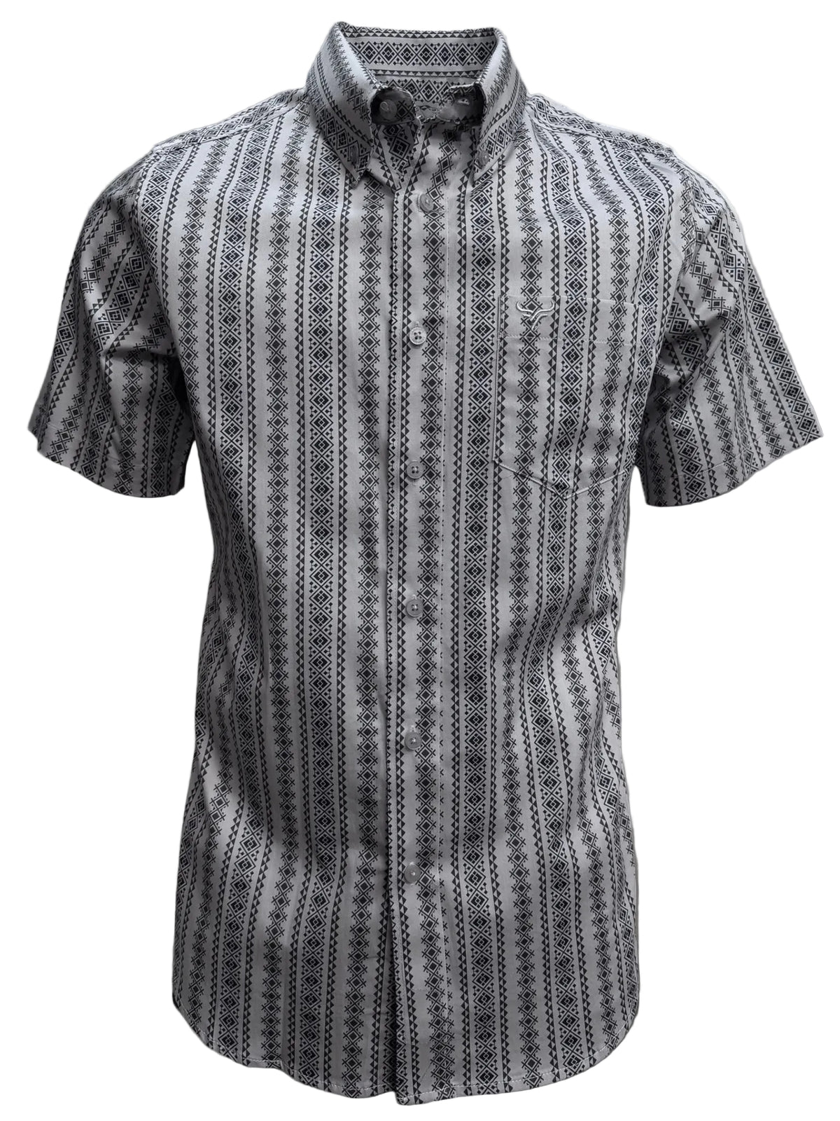 MENS WESTERN SHORT SLEVE COTTON GREY SHIRT