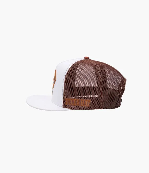 STEERHAT WHITE AZTEC BROWN CAP