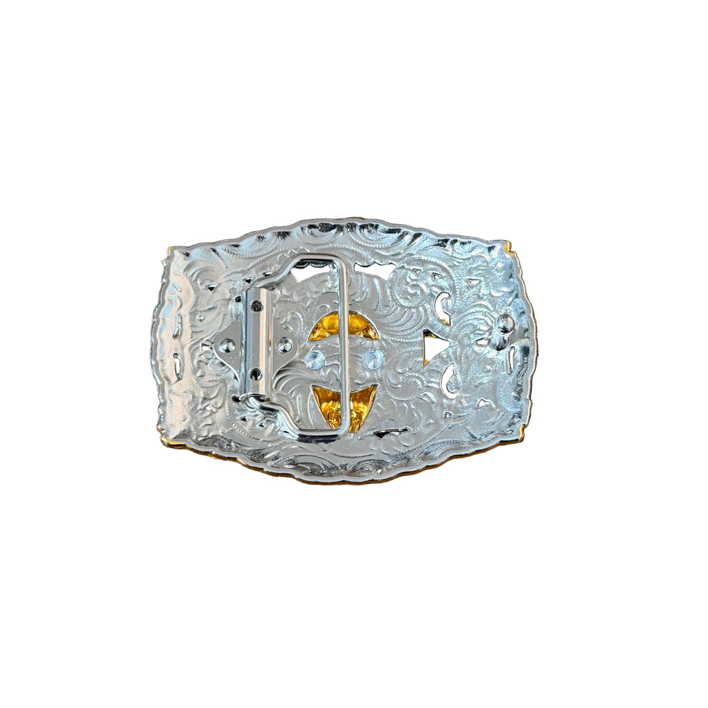 WESTERN SILVER -GOLD GOAT BUCKLE