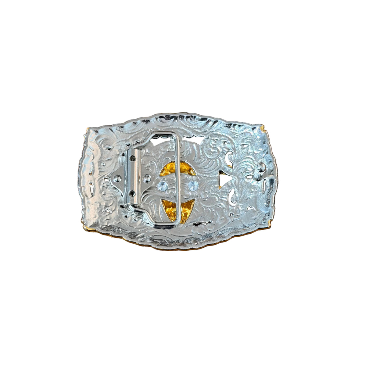 WESTERN SILVER -GOLD GOAT BUCKLE