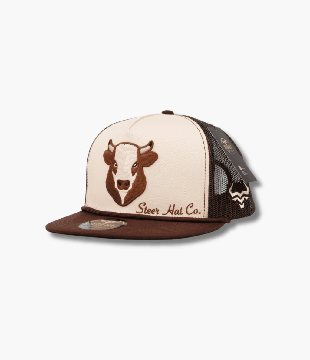 STEER HAT HEREFORD COW BEIGE CAP