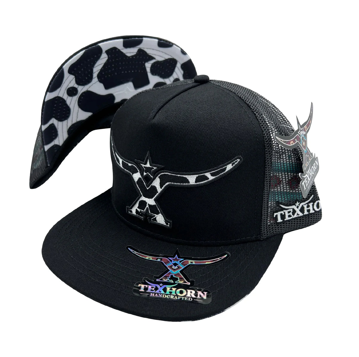TEXHORN COW BLACK CAP