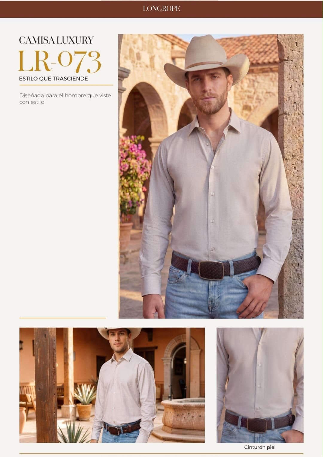 MENS LUXURY PANDEX BEIGE LONG SLEEVE SHIRT