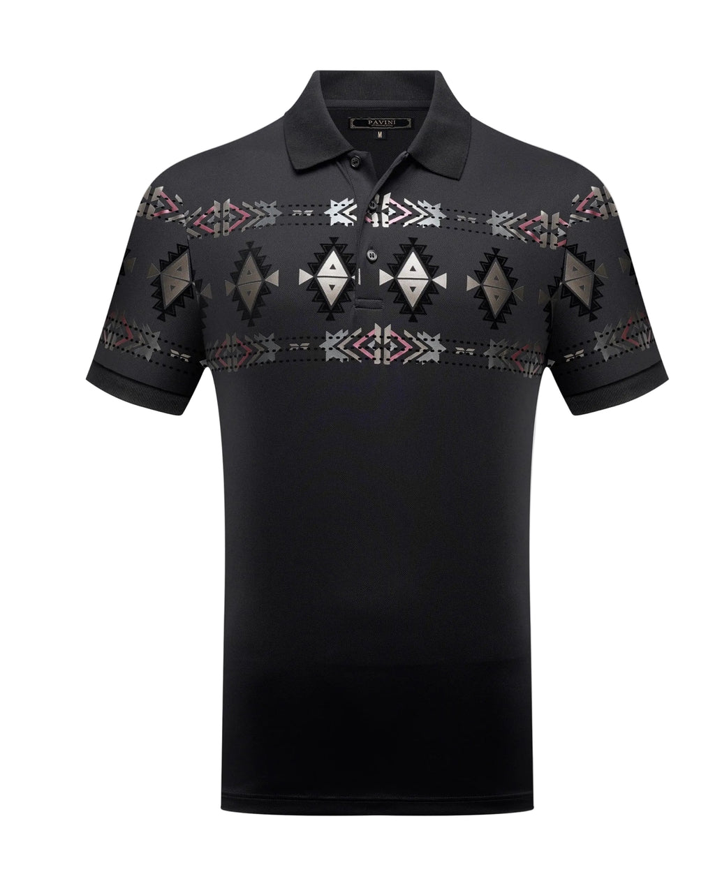 MENS BLACK AZTEC 003 PREMIUM POLO