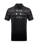 MENS BLACK AZTEC 003 PREMIUM POLO