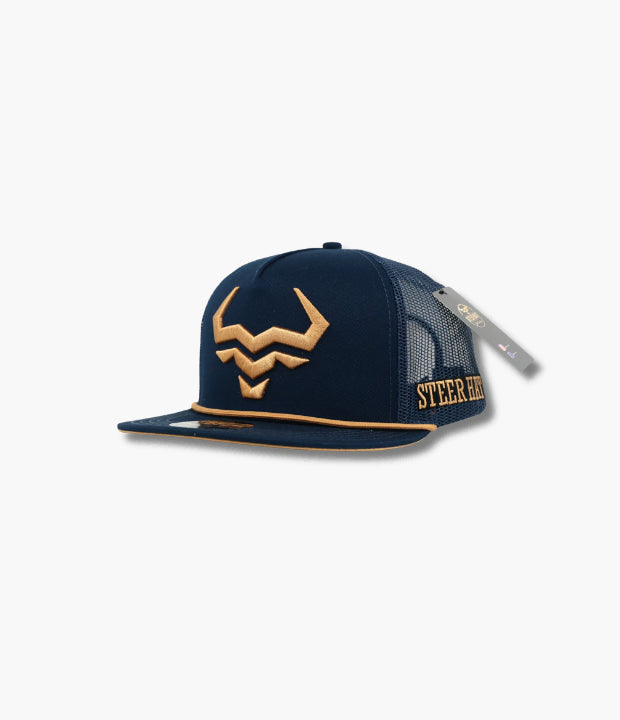 STEERHAT WESTERN NAVY YELLOW CAP