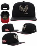 MENS CAP GALLO DESING FULL BLACK-RED COLOR