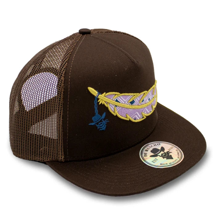 DE RANCHO FEATHER GOLD BROWN CAP