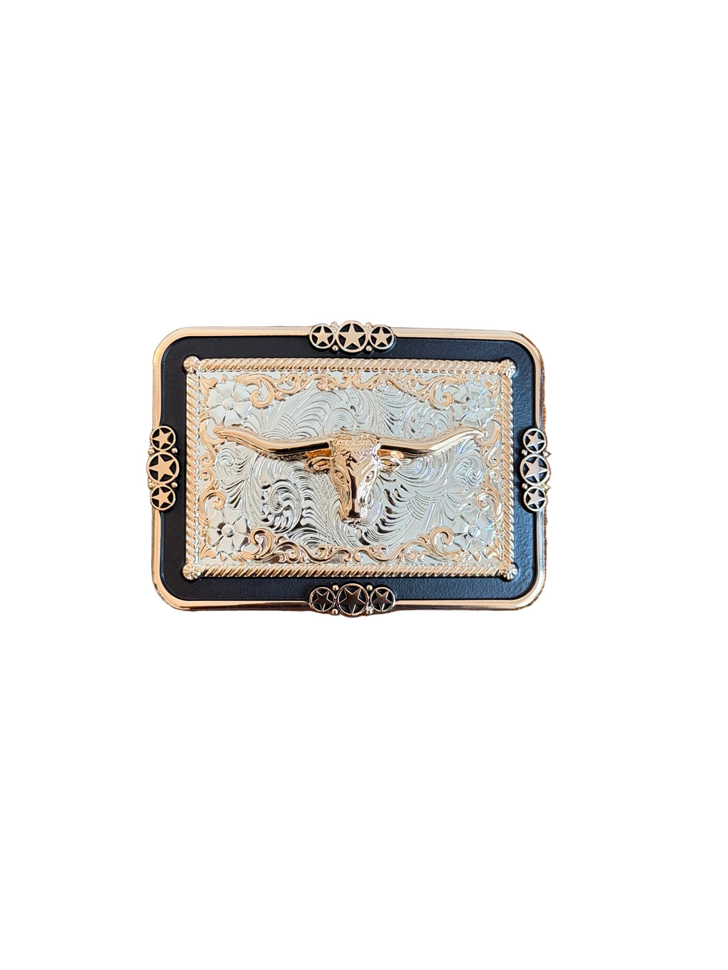 Black & Gold Longhorn Star Buckle