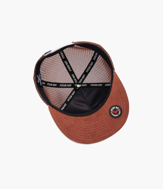 STEERHAT WHITE AZTEC BROWN CAP
