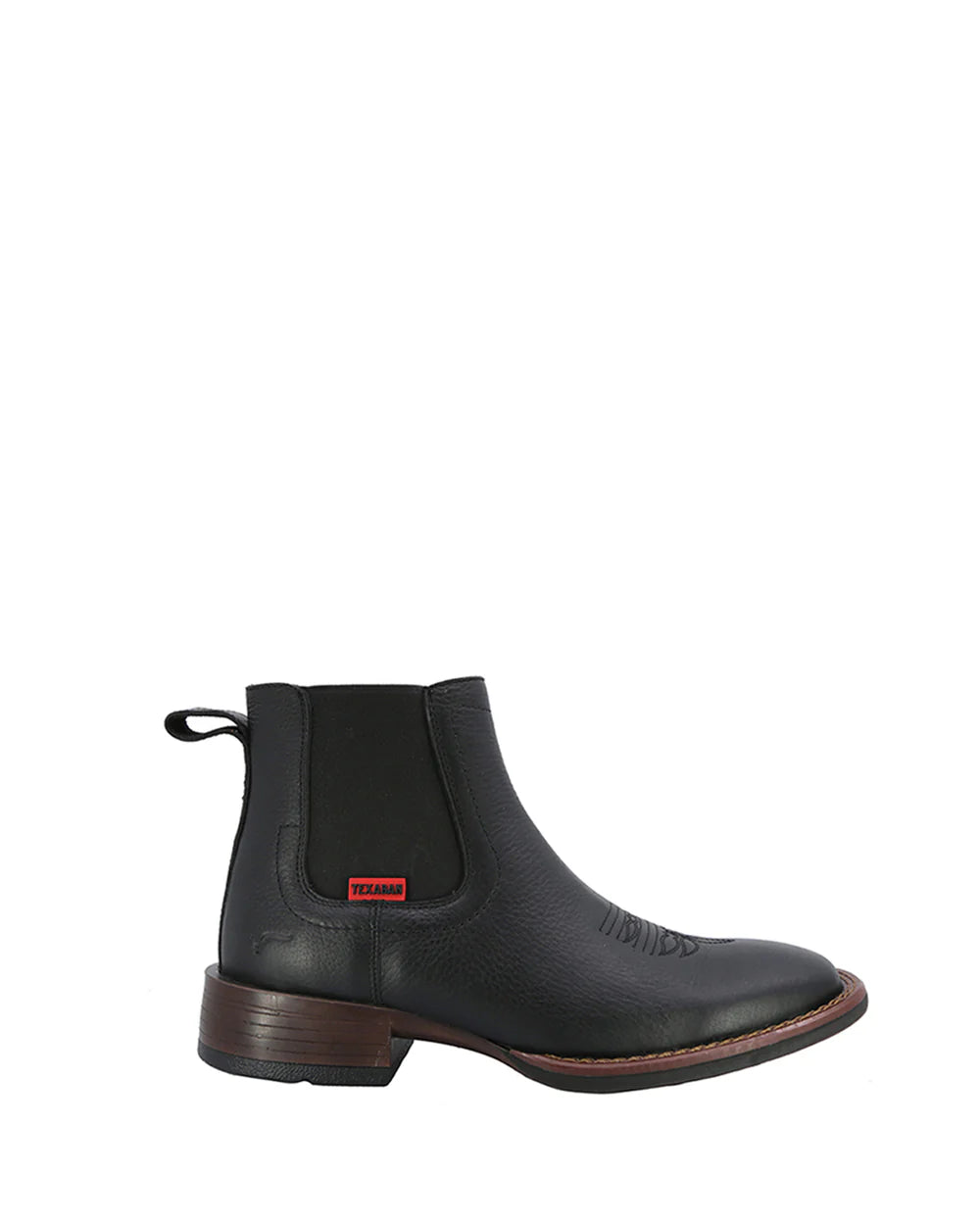 MENS ALAMO SHORT BOOT BLACK SQUARE TOE