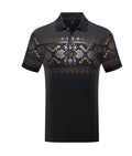 MENS AZTEC BLACK-GOLD 001 PREMIUM POLO