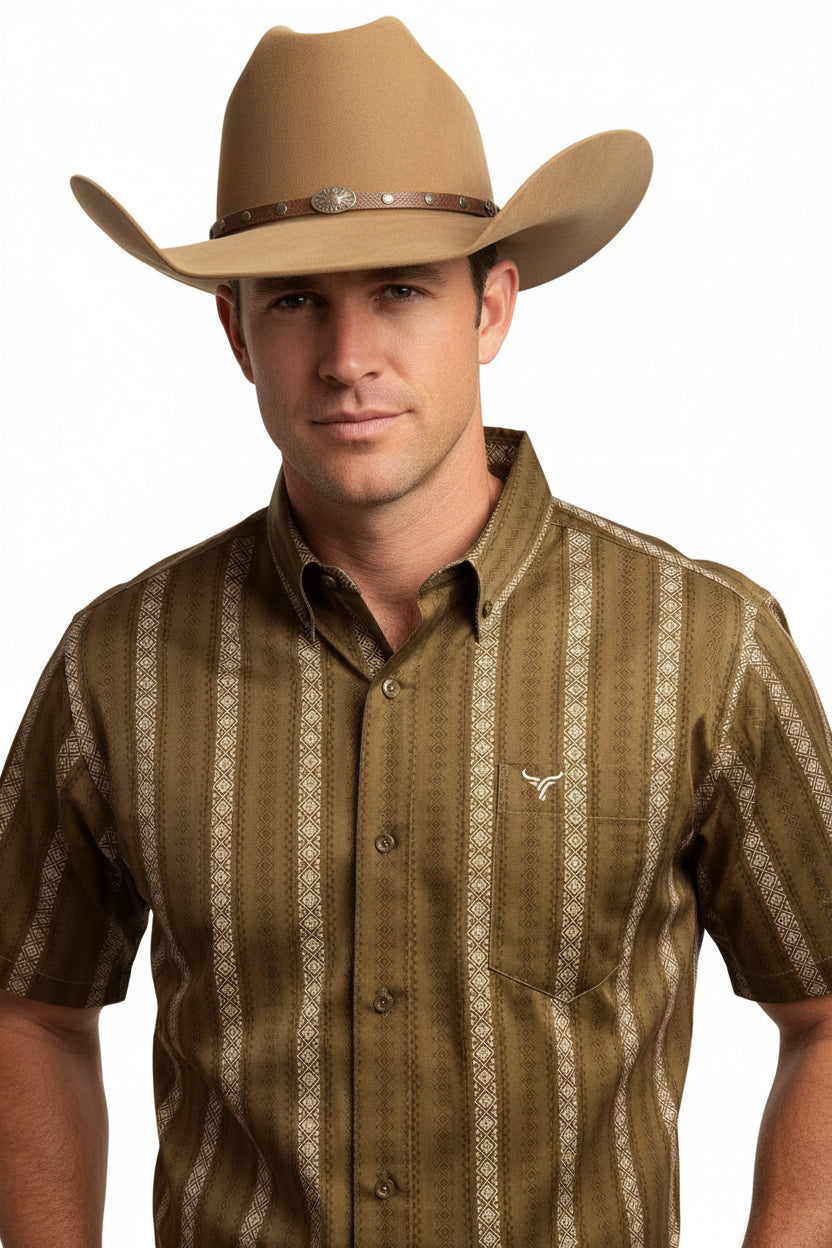 MENS SHORT SLEVE C0TTON CAMEL SHIRT