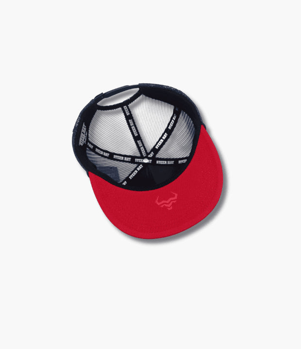 STEERHAT WINDSMILL RED-GREY FLAT CAP
