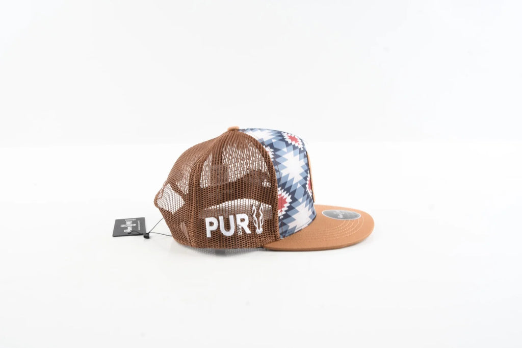 MENS 440 AZTEC HORSE TAN-BLUE CAP