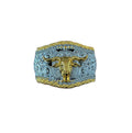 WESTERN SILVER -GOLD GOAT BUCKLE