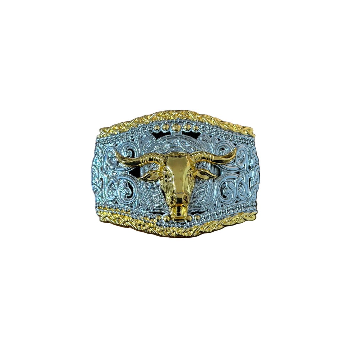 WESTERN SILVER -GOLD GOAT BUCKLE