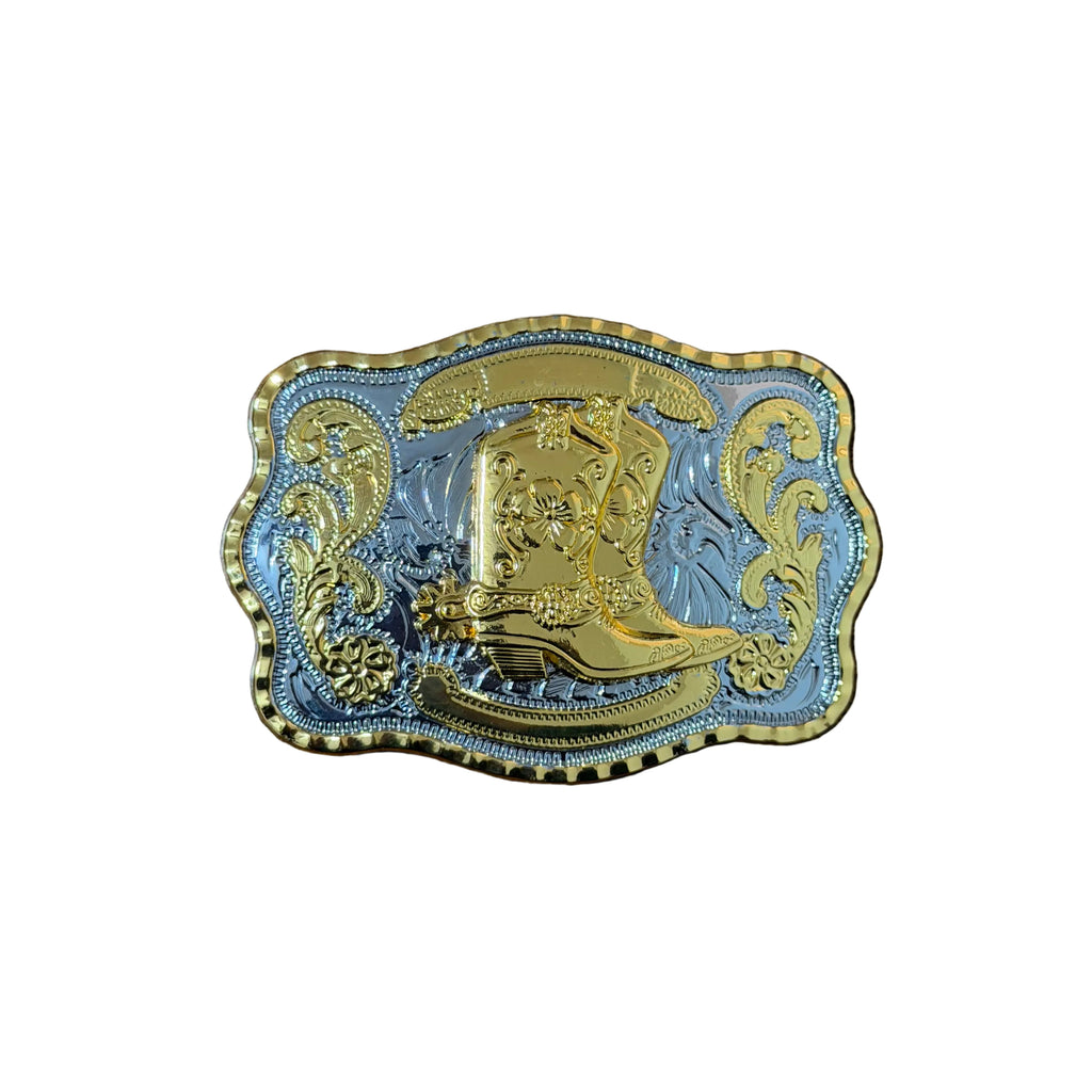 WESTERN SILVER -GOLD BOOTS BUCKLE