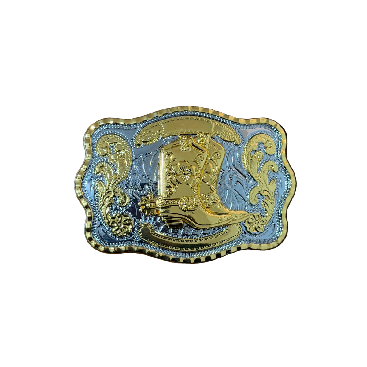 WESTERN SILVER -GOLD BOOTS BUCKLE