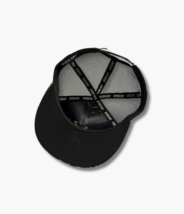 STEER HAT RANCH CAMO BLACK CAP